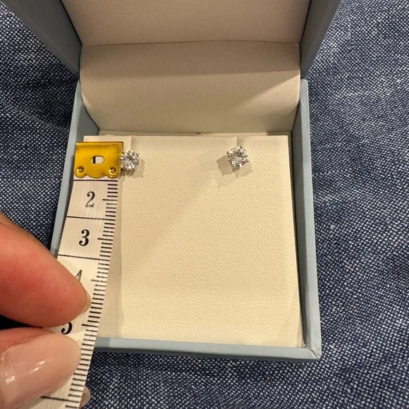 Charles & Colvard White Gold Stud Earrings - Picture 13 of 14